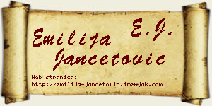 Emilija Jančetović vizit kartica